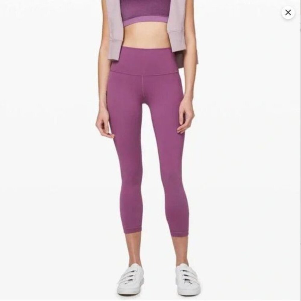 lululemon wunder under Train HR Vintage Plum Leggings Tights 25" Women's Size 14 - Picture 3 of 10